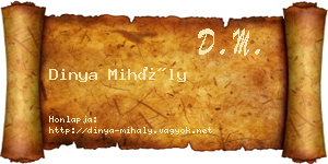 Dinya Mihály névjegykártya